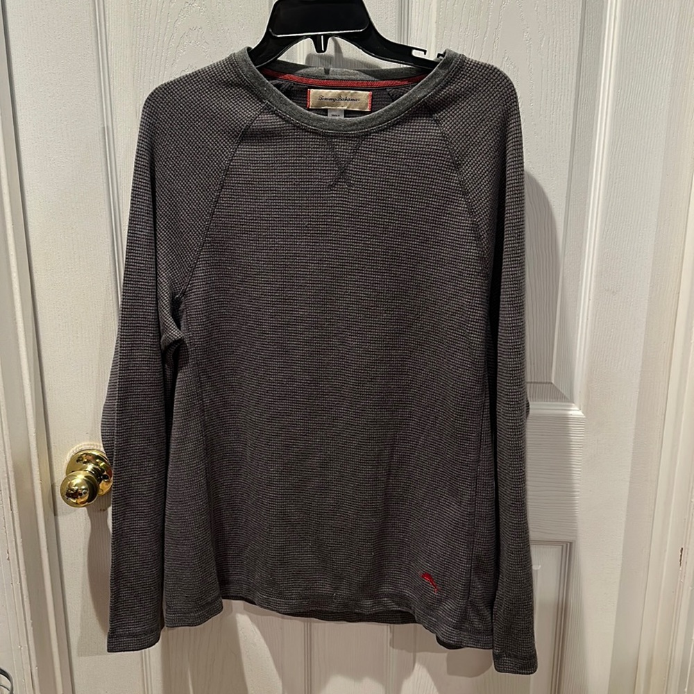 Tommy Bahama Shirt Henley Crewneck‎ Sweater Top Long Sleeve Lounge Tee Pullover